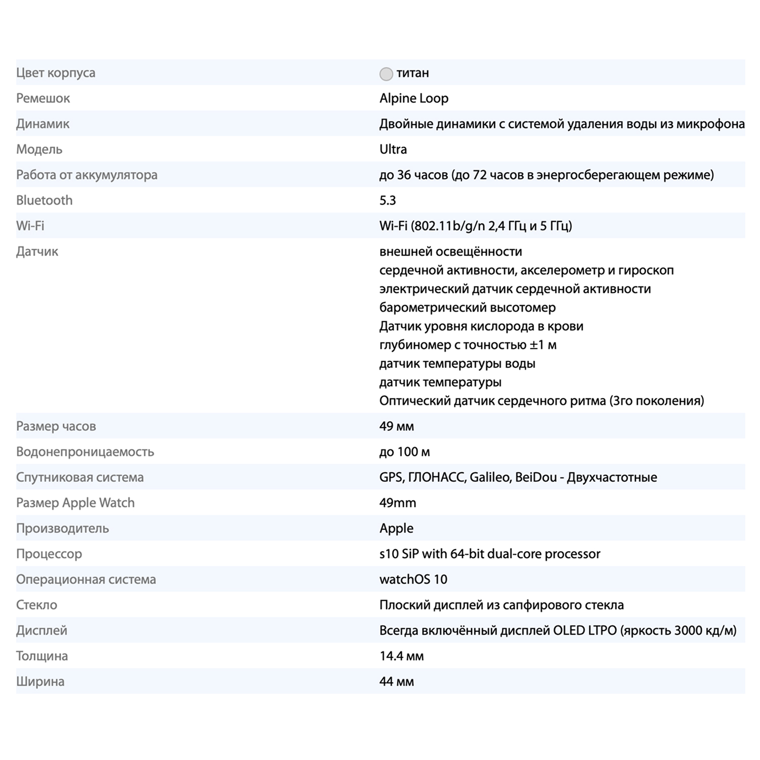 Умные часы Apple Watch Ultra 49mm Natural Titanium (1S)