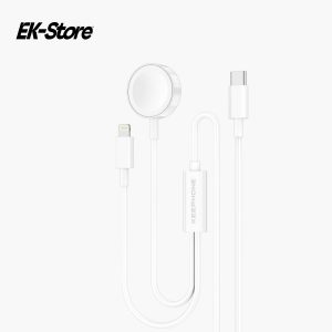 Кабель зарядки KEEPHONE Magnetic 2 in 1 iWatch Charger + Lightning (White) 1.2m
