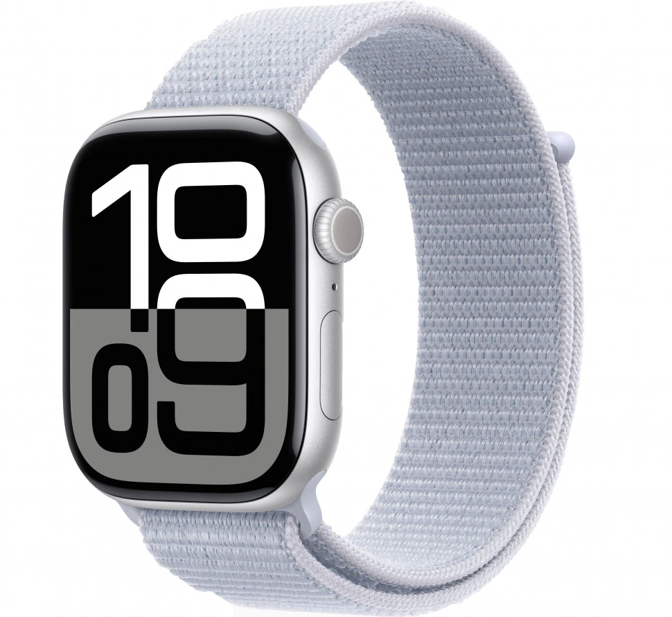 Умные часы Apple Watch Series 10 46mm Silver Aluminum Case with Blue Cloud Sport Loop