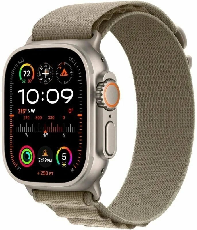 Умные часы Apple Watch Ultra 2 49mm Titanium Case with Olive Alpine Loop (M)