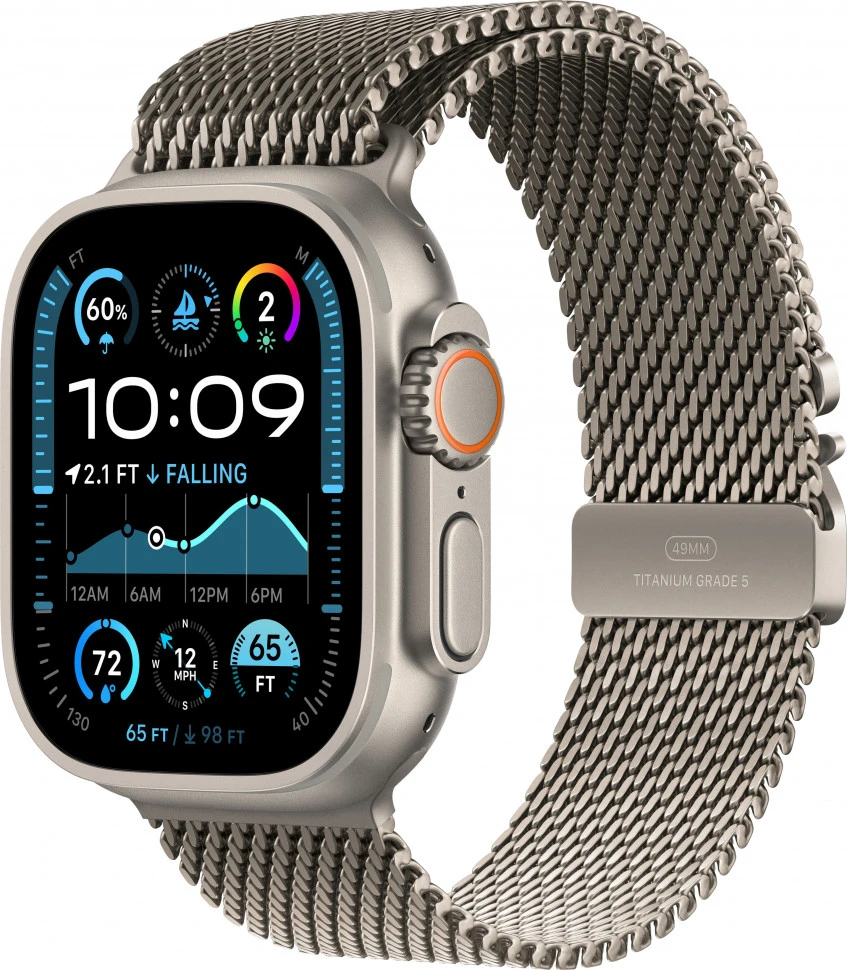 Умные часы Apple Watch Ultra 2 2024 49mm Natural Titanium Case with Natural Titanium Milanese Loop (L)