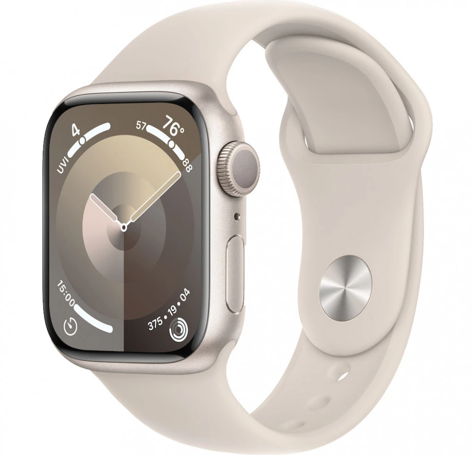 Умные часы Apple Watch Series 9 41mm Starlight Aluminum Case with Starlight Sport Band (S/M)