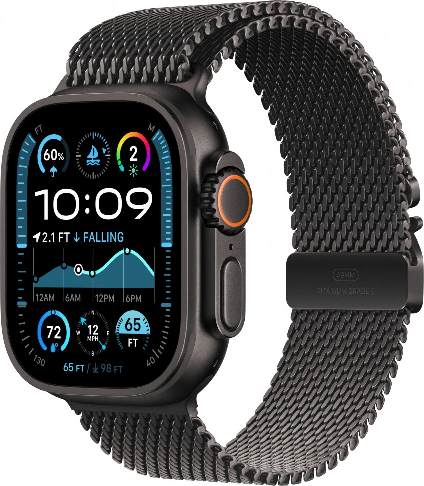 Умные часы Apple Watch Ultra 2 2024 49mm Black Titanium Case with Black Titanium Milanese Loop (L)