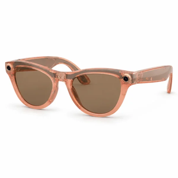 Ray-Ban Meta Skyler RW4014 Shiny Transparent Peach/Transitions Brown