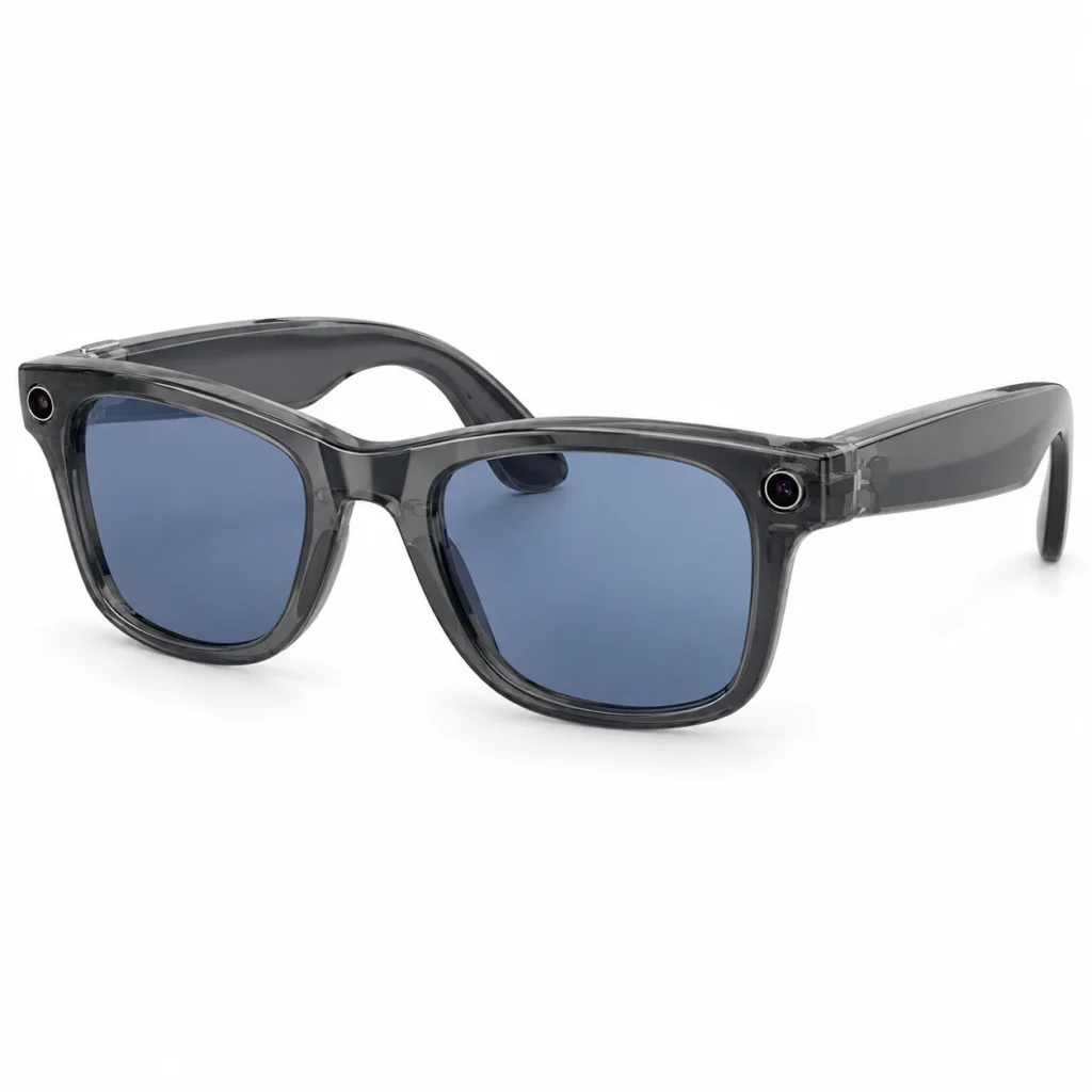 Ray-Ban Meta Wayfarer RW4012 Shiny Transparent Gray/Transitions Sapphire